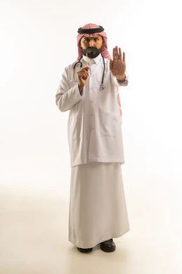 Saudi Male Doctor in Traditional Thobe and Shemagh