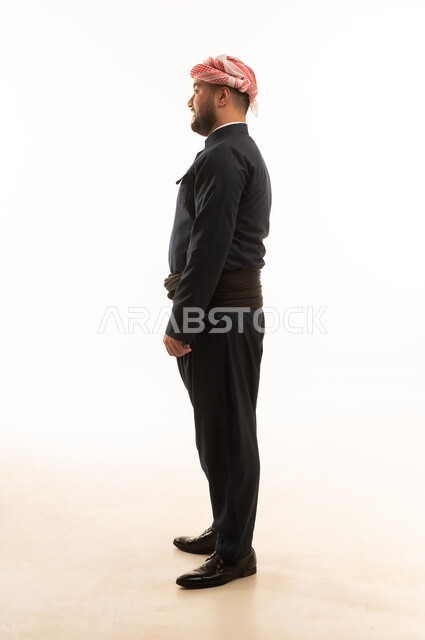 Kurdish Man in Traditional Clothing Side Profile