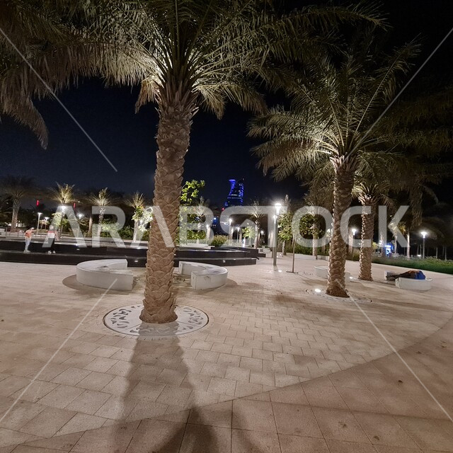 إطلالة ليلية على كورنيش جدة بالمملكة العربية السعودية ، أماكن سياحية ترفيهية في السعودية