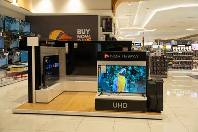 Electronics Store UHD TV Display Showroom Interior