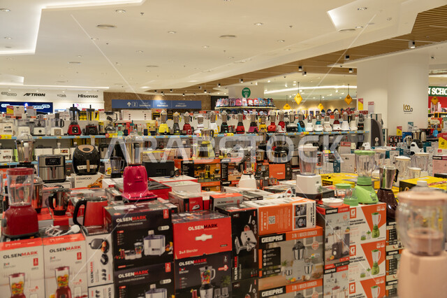Kitchen Appliances and Electronics in Retail Store
