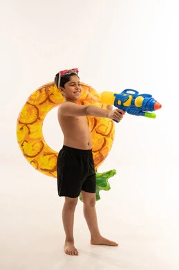 Arab Boy with Water Gun and Pineapple Inflatable