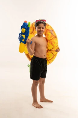 Arab Boy with Water Gun and Inflatable Ring