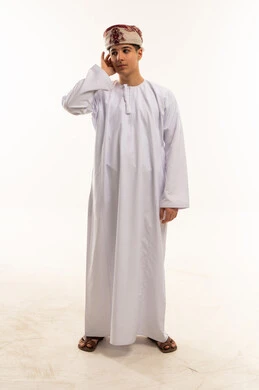 Omani Man in Traditional Dishdasha and Kumma Studio Shot