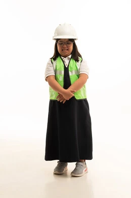 Saudi Girl with Down Syndrome in Safety Vest