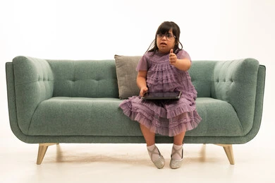 Saudi Girl with Down Syndrome Making Thumbs Up