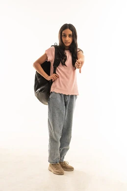 Arab Girl Student Giving Thumbs Down Gesture