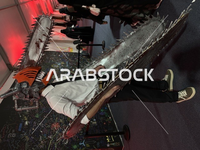 رجل يرتدي زي لعبة تنكري في فعالية جيمينق بلس (+) في جامعة الملك فهد للبترول والمعادن بالظهران، المنطقة الشرقية، المملكة العربية السعودية، يوم 28 من يناير 2026، تجربة ترفيهية رقمية مخصصة لعشّاق الألعاب الإلكترونية، مسابقات وتحديات ألعاب، أجهزة وتقنيات حديثة، مشاركة شبابية واسعة، أجواء حماسية تجمع بين الترفيه والتقنية.