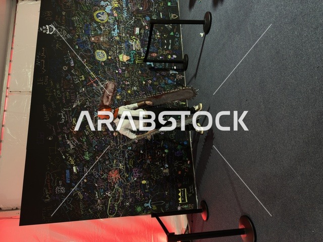 رجل يرتدي زي لعبة تنكري في فعالية جيمينق بلس (+) في جامعة الملك فهد للبترول والمعادن بالظهران، المنطقة الشرقية، المملكة العربية السعودية، يوم 28 من يناير 2026، تجربة ترفيهية رقمية مخصصة لعشّاق الألعاب الإلكترونية، مسابقات وتحديات ألعاب، أجهزة وتقنيات حديثة، مشاركة شبابية واسعة، أجواء حماسية تجمع بين الترفيه والتقنية.