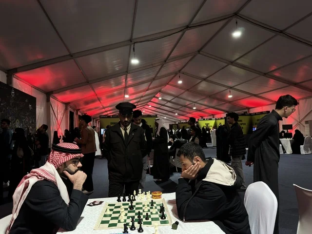 An interactive activity at the Gaming Plus (+) event at King Fahd University of Petroleum and Minerals in Dhahran, Eastern Province, Saudi Arabia, on January 28, 2026, featuring game competitions and challenges, a digital entertainment experience tailored for video game enthusiasts, modern devices and technologies, and an exciting atmosphere that combines entertainment and technology.