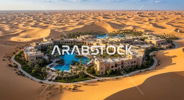 منتجع قصر السراب الصحراوي بإدارة أنانتارا، دولة الإمارات العربية المتحدة، منتجع فاخر في قلب الصحراء، عمارة عربية أصيلة، إطلالات على الكثبان الرملية، تجربة ضيافة راقية تجمع الرفاهية والهدوء والطبيعة الصحراوية