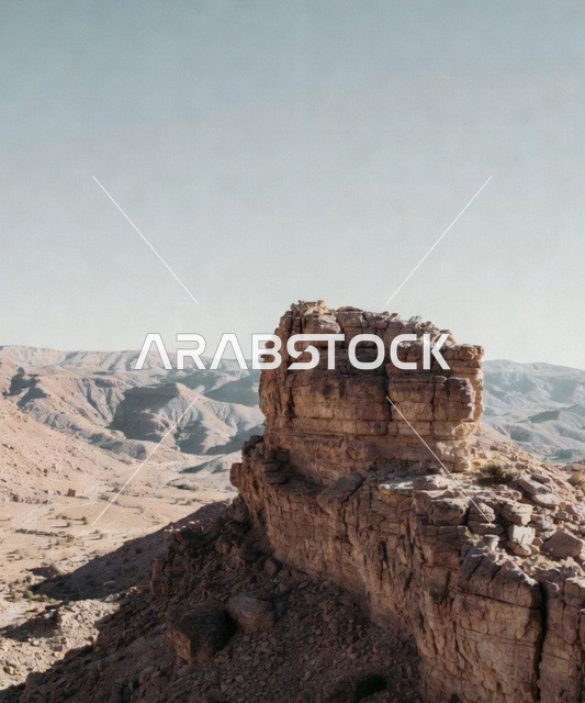 منظر طبيعي في مدينة جازان بمنطقة قديمة، معالم تقليدية تحيط بها الطبيعة، التشكيلات والتكوينات الصخرية ، ملامح تراثية تعكس هوية المكان و طبيعة البيئة الجنوبية.