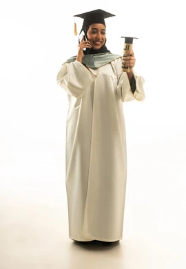 Saudi Female Graduate with Diploma and Smartphone