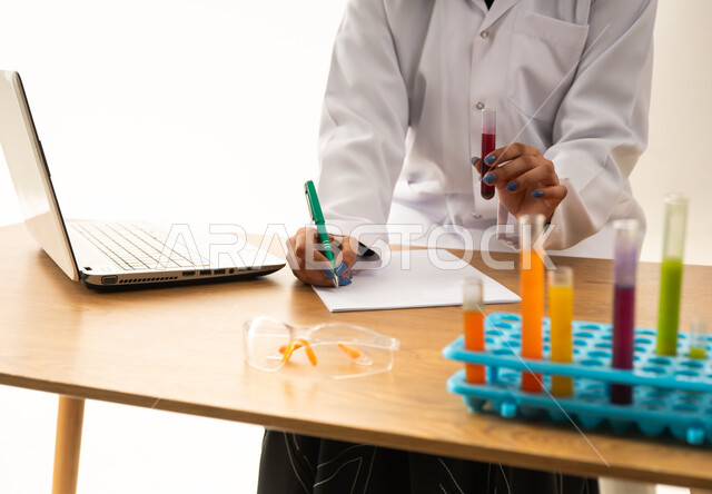 Saudi Female Scientist Working in Medical Laboratory