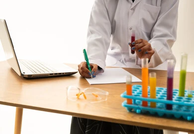 Saudi Female Scientist Working in Medical Laboratory