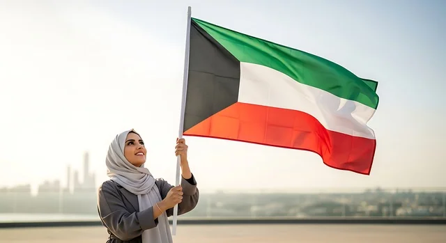 يوم الاتحاد 2 ديسمبر، مفهوم حب الوطن والانتماء إليه، الاحتفال بالأعياد والمناسبات الوطنية، إمرأة عربية خليجية اماراتية ترتدي الحجاب والعباءة تمسك بيدها علم الامارات العربية المتحدة، ذكرى يوم العلم 3 نوفمبر, إحياء ذكرى اليوم الوطني الاماراتي 1971