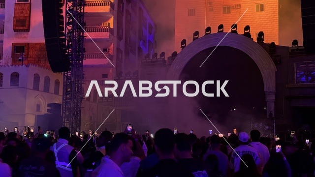 الاجواء الصاخبة والاحتفالات في فعالية بلد بيست في مدينة جدة التاريخية، المملكة العربية السعودية، مهرجان موسيقي وفني من تنظيم مدل بيست يوم 30 من يناير 2026،  عرض موسيقي غنائي وتجربة فنية معاصرة،  الموسيقى والفن في قلب جدة وعلى مقربة من ساحل البحر الأحمر.