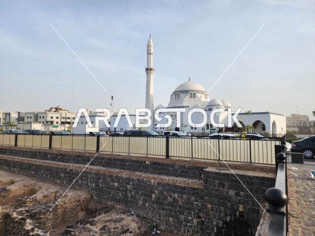 The Kingdom of Saudi Arabia, Medina, Friday Mosque, one of the most prominent historical landmarks associated with the Prophet's biography, the first Friday prayer held after the migration, was completely rebuilt and expanded during the reign of King Fahd.