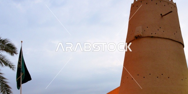 Tourist archaeological sites in Saudi Arabia, ancient architecture, the historic Masmak Palace Museum in Riyadh, Saudi Arabia, historical landmarks of Riyadh, the heritage Masmak Palace.