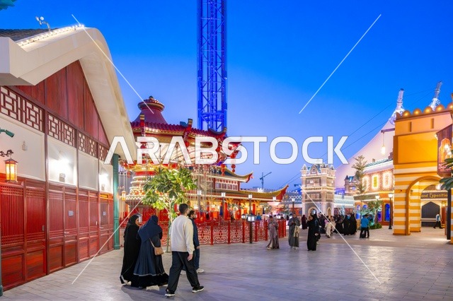 Six Flags Qiddiya Theme Park Riyadh at Night