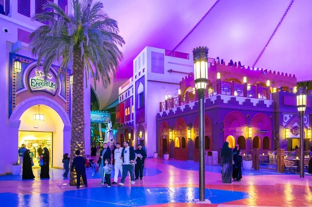 Six Flags Qiddiya Amusement Park Indoor Neon Night View
