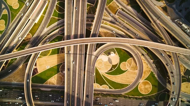 Dubai Highway Intersection Aerial View Urban Planning Dubai Highway Intersection Aerial View Urban Planning