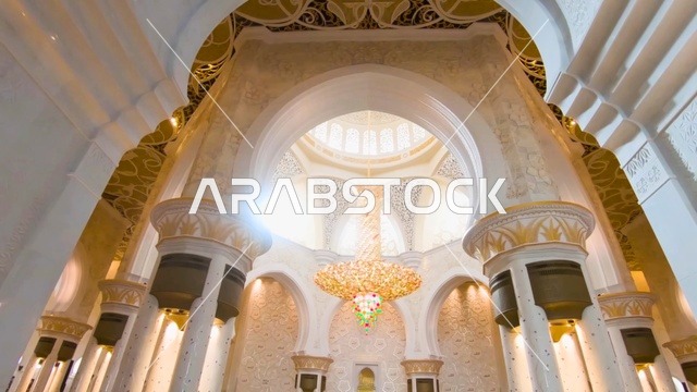 Sheikh Zayed Grand Mosque Interior with Crystal Chandelier