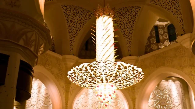 Sheikh Zayed Grand Mosque Interior Chandelier Lighting