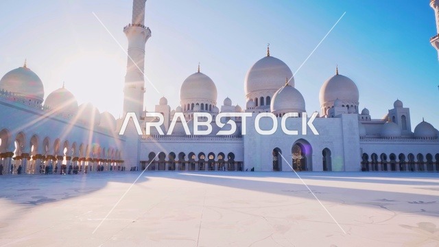 Sheikh Zayed Grand Mosque Abu Dhabi Sun Flare Daytime