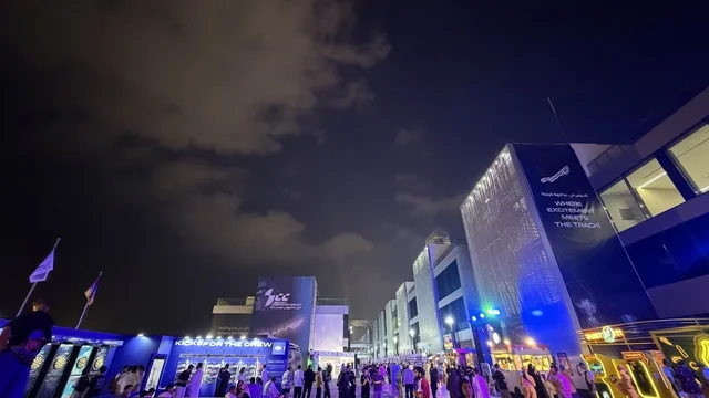 Visitors are wandering around the Sneaker Con Jeddah exhibition from February 1 to 3, 2026, at the Jeddah Corniche Circuit, part of the Jeddah Season events in the Kingdom, the largest global exhibition specialized in sneaker culture, a trading area for buying, selling, and exchanging athletic shoes.