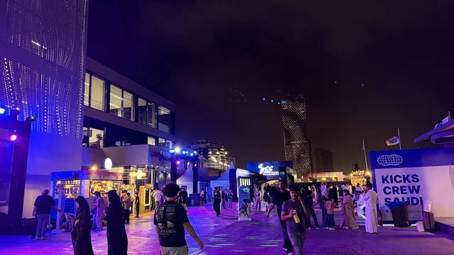 Visitors are wandering around the Sneaker Con Jeddah exhibition from February 1 to 3, 2026, at the Jeddah Corniche Circuit, part of the Jeddah Season events in the Kingdom, the largest global exhibition specialized in sneaker culture, a trading area for buying, selling, and exchanging athletic shoes.