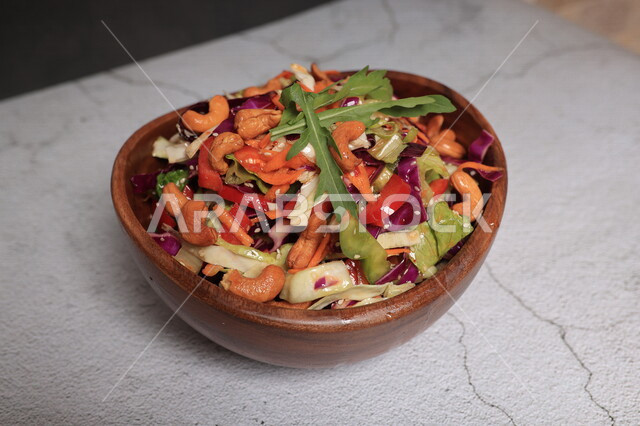 A picture of a delicious salad dish, a group of mixed vegetables, a healthy dish, vegetable salad, Arabic dishes, oriental foods