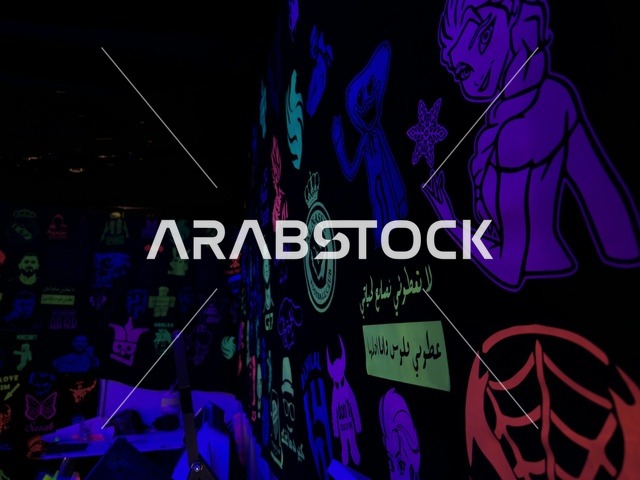 رسومات فسفورية في معرض هلا فبراير إكسبو الظهران