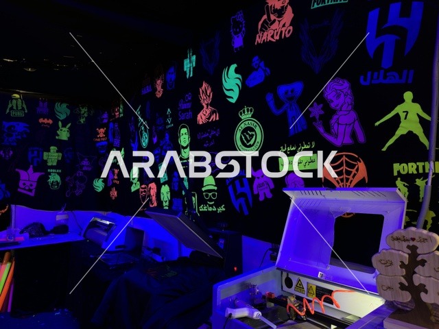 ملصقات نيون في معرض هلا فبراير إكسبو الظهران