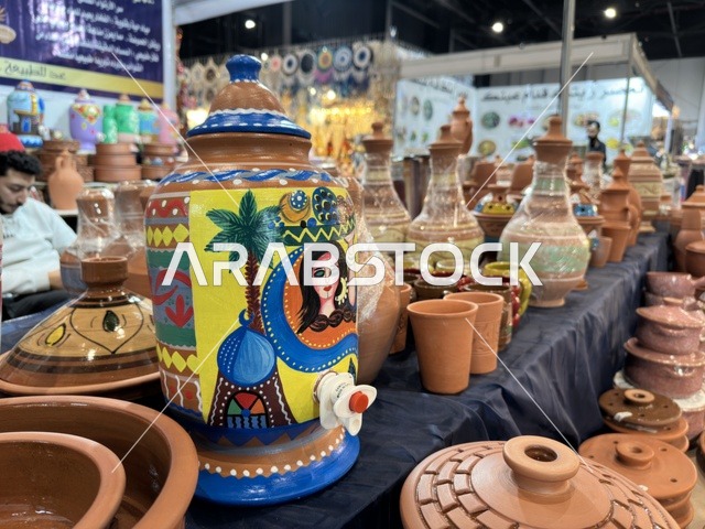 فخار تقليدي مرسوم يدوياً في إكسبو الظهران