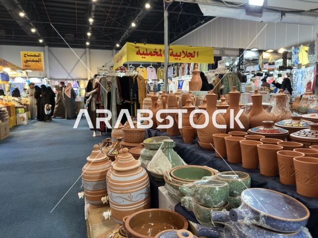 أواني فخارية تقليدية في معرض هلا فبراير إكسبو الظهران