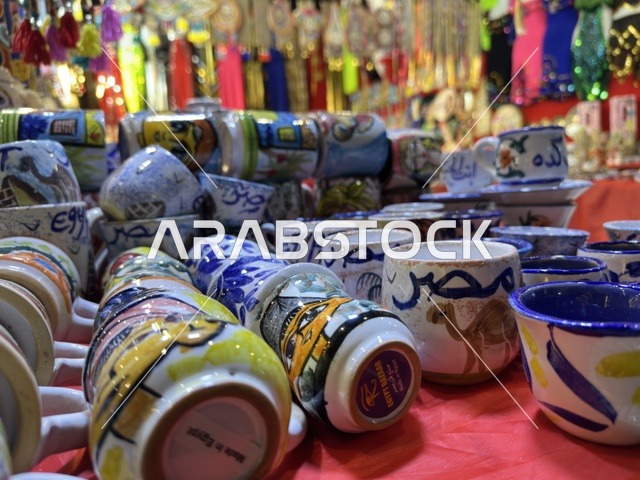 أكواب خزفية في معرض هلا فبراير إكسبو الظهران