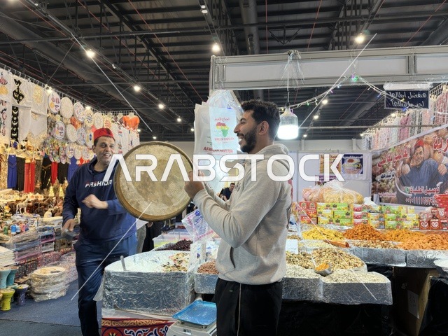 Men with Traditional Drum at Hala February Dhahran Expo