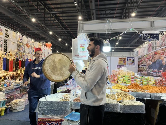 Men with Traditional Drum at Hala February Dhahran Expo