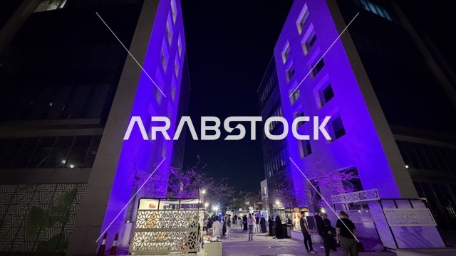 Emaar Nights Event with Purple Lighting in Jeddah