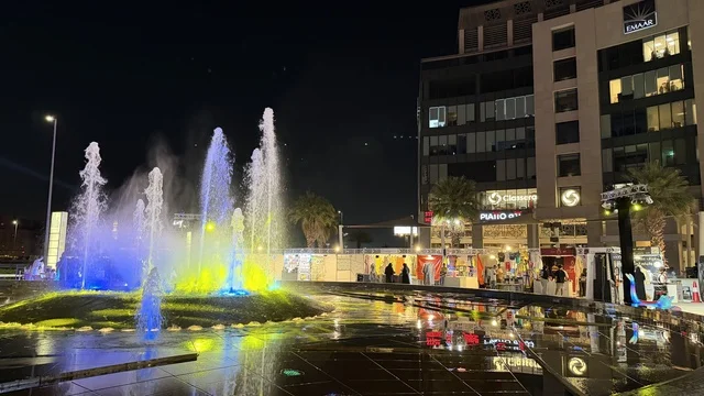 Emaar Nights Jeddah Illuminated Fountain Display at Night