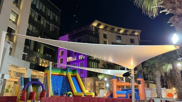 Inflatable Playground at Emaar Nights Event Jeddah at Night