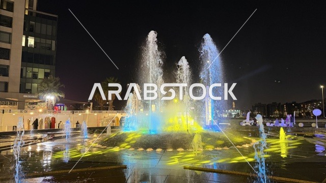 Emaar Nights Event Jeddah Illuminated Fountain at Night