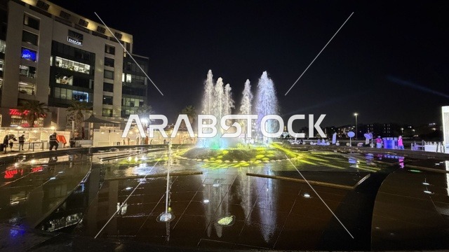 Emaar Nights Jeddah Dancing Fountain at Night