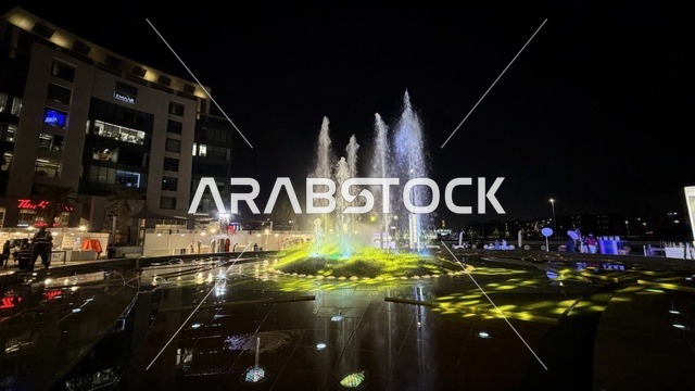 Emaar Nights Jeddah Illuminated Fountain at Night