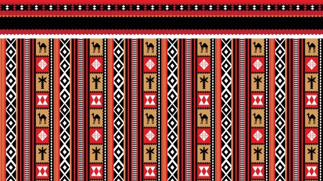 Traditional Saudi Al-Sadu Pattern with Heritage Motifs
