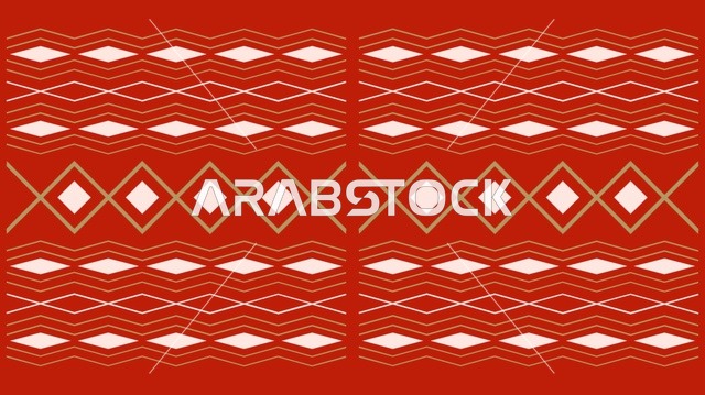 زخارف السدو السعودي التقليدية باللون الأحمر