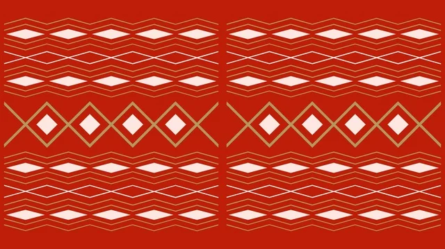 Traditional Saudi Sadu Geometric Pattern Red Background