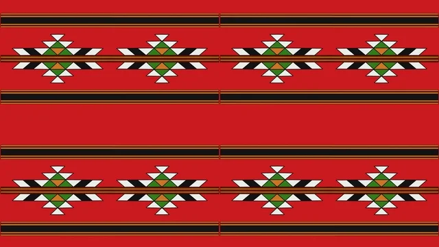 Traditional Saudi Arabian Sadu Pattern on Red Background