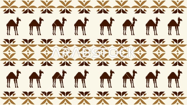 نقش سدو سعودي تقليدي مع ظلال الجمال العربية